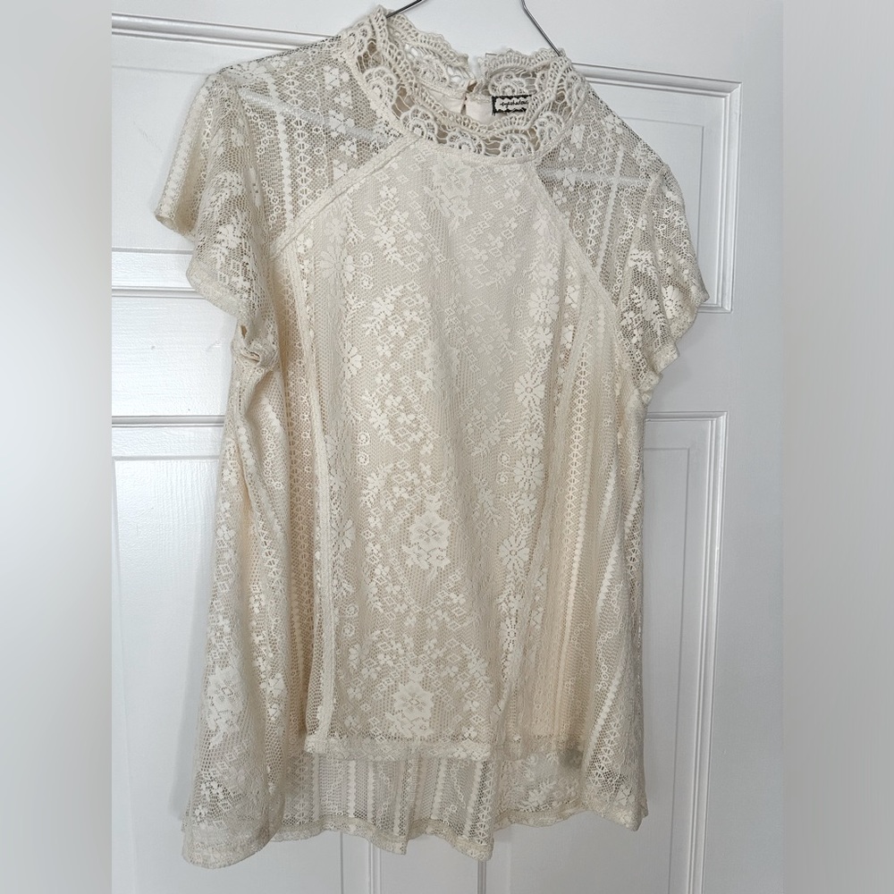 Cream Lace Top